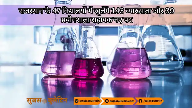राजस्थान के 47 विद्यालयों में खुलेंगे 143 व्याख्याता और 39 प्रयोगशाला सहायक नए पद