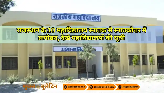 राजस्थान के 10 महाविद्यालय स्नातक से स्नातकोत्तर में क्रमोन्नत, देखे महाविद्यालयों की सूची rajasthan government college become pg college